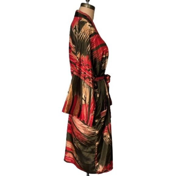 Vintage 100% silk amazing abstract print kimono cover up duster - Picture 3 of 16